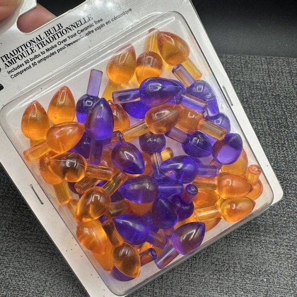 Mr. Halloween Ceramic Tree Replacement Bulbs Pumpkins Orange Purple 100 Pcs - Picture 5 of 6